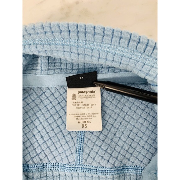 Patagonia R1 Regulator Jacket Women XS Light Blue Full Zip Polartec Waffle EUC - Picture 7 of 13